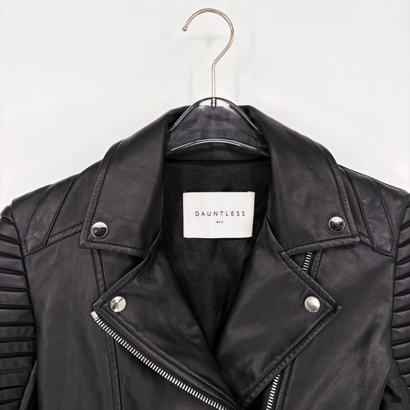 DAUNTLESS NYC | Vegan Leather Moto Biker Jacket in Black | S - Picture 6 of 14